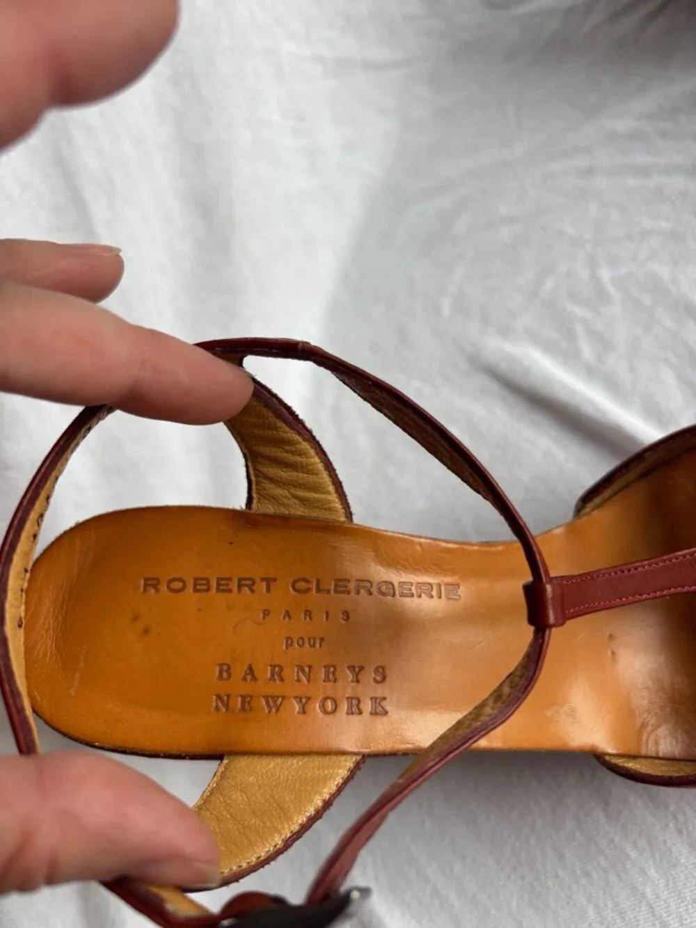 Robert Clergerie for Barneys New York Leather Wedge Sandals Size 8